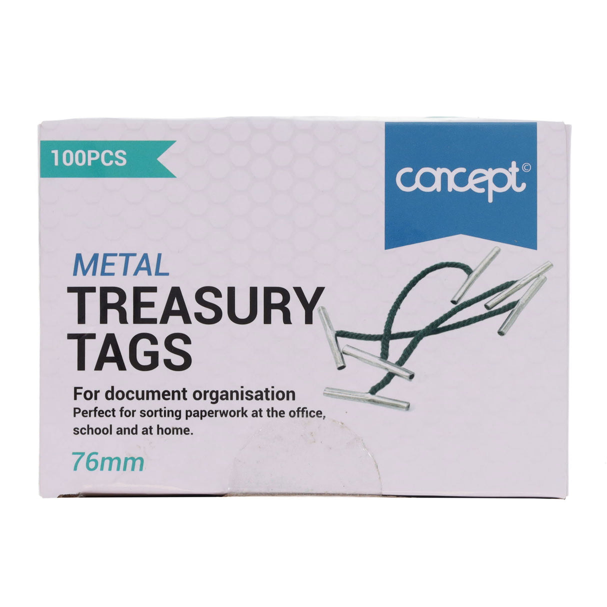 Concept Metal Treasury Tags - 76mm - Pack of 100