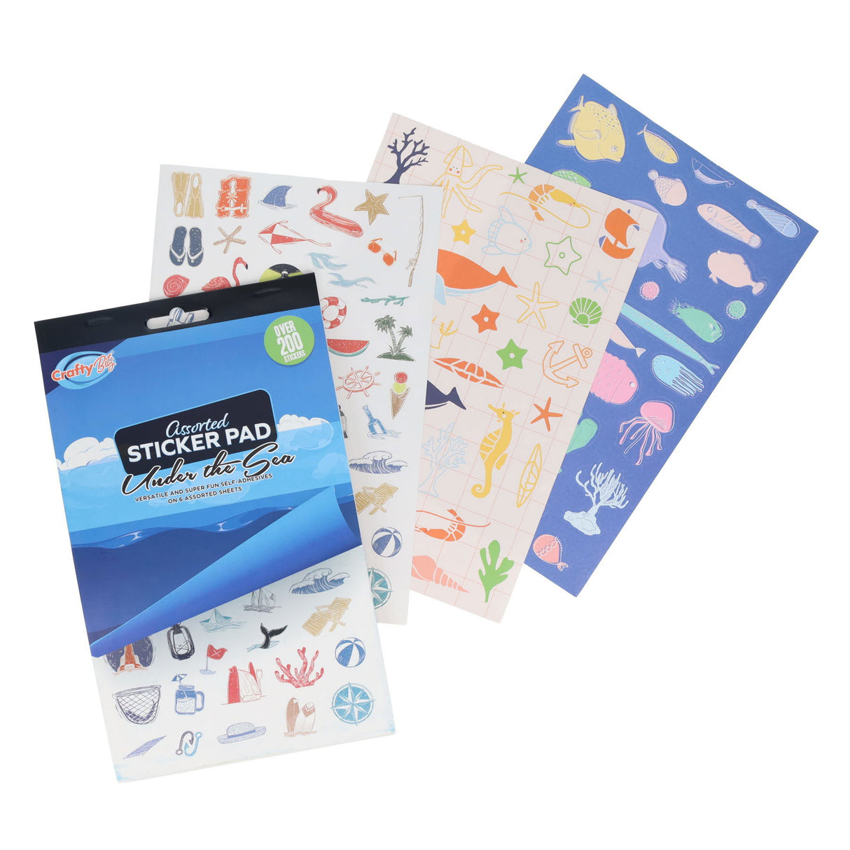 Crafty Bitz 200+ Assorted Sticker Pad - Under the Sea