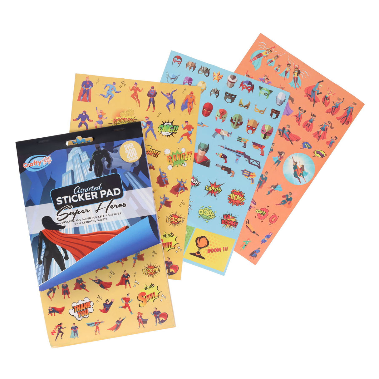 Crafty Bitz 200+ Assorted Sticker Pad - Super Heroes