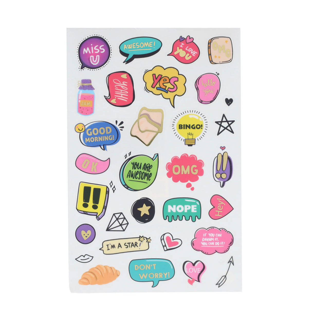Crafty BItz Assorted Clear Sticker Pad - 6 Sheets - OMG