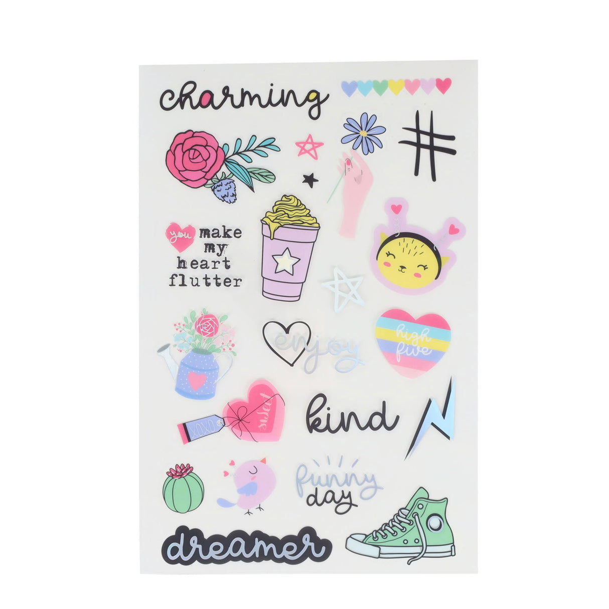 Crafty Bitz Assorted Clear Sticker Pad - 6 Sheets - Love