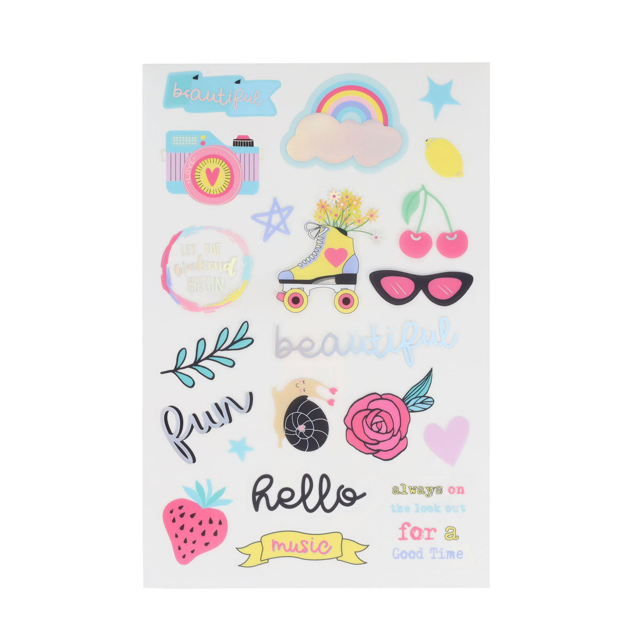 Crafty Bitz Assorted Clear Sticker Pad - 6 Sheets - Love