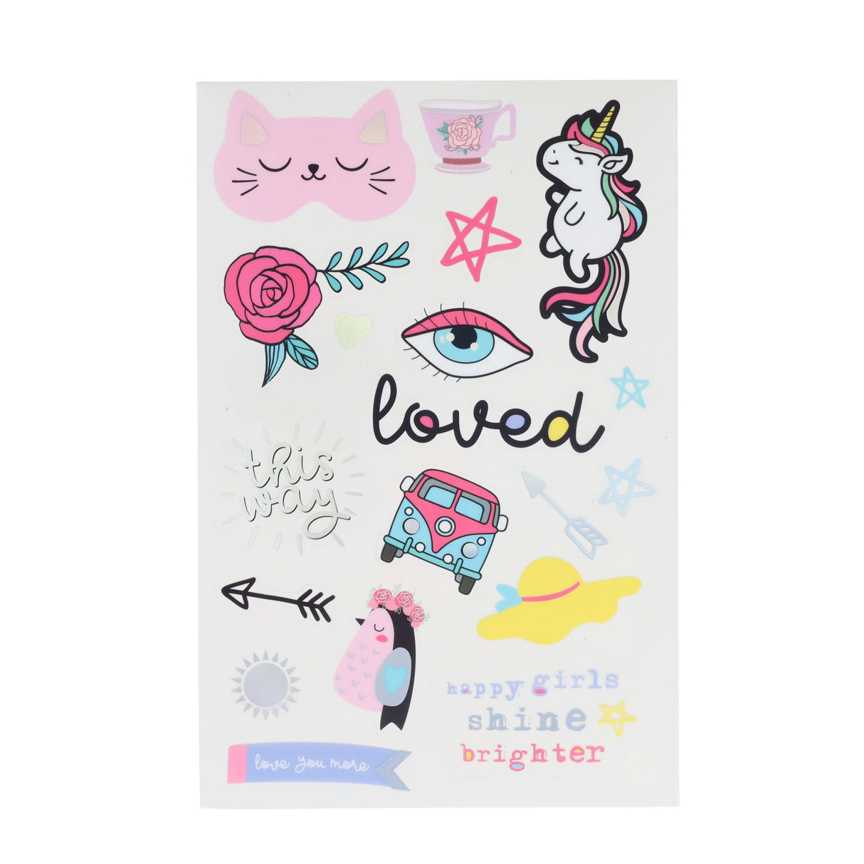 Crafty Bitz Assorted Clear Sticker Pad - 6 Sheets - Love