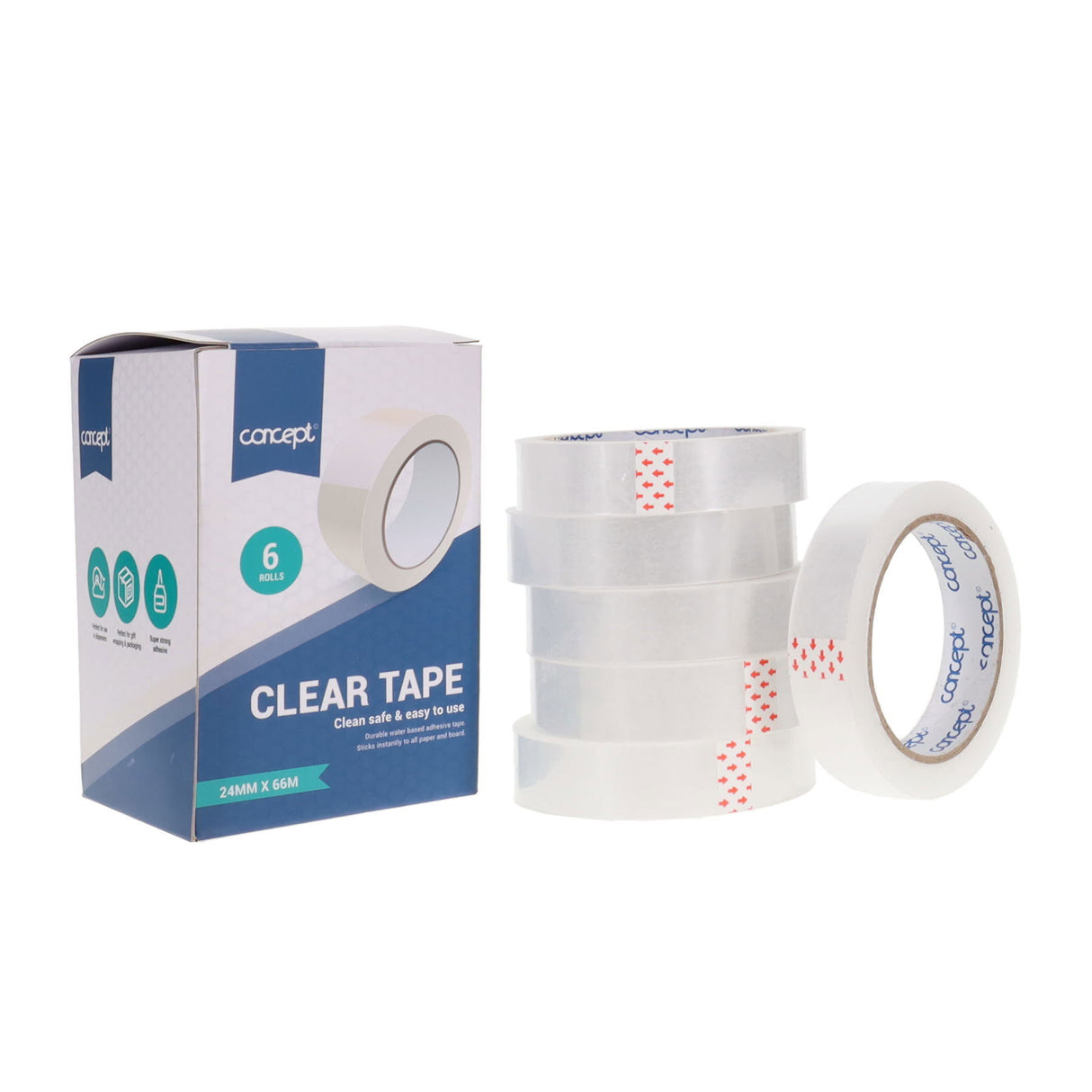 Concept Clear Tape 24mm x 66m - Box of 6