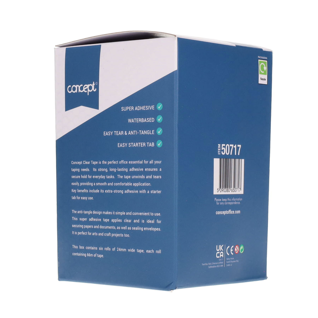 Concept Clear Tape 24mm x 66m - Box of 6