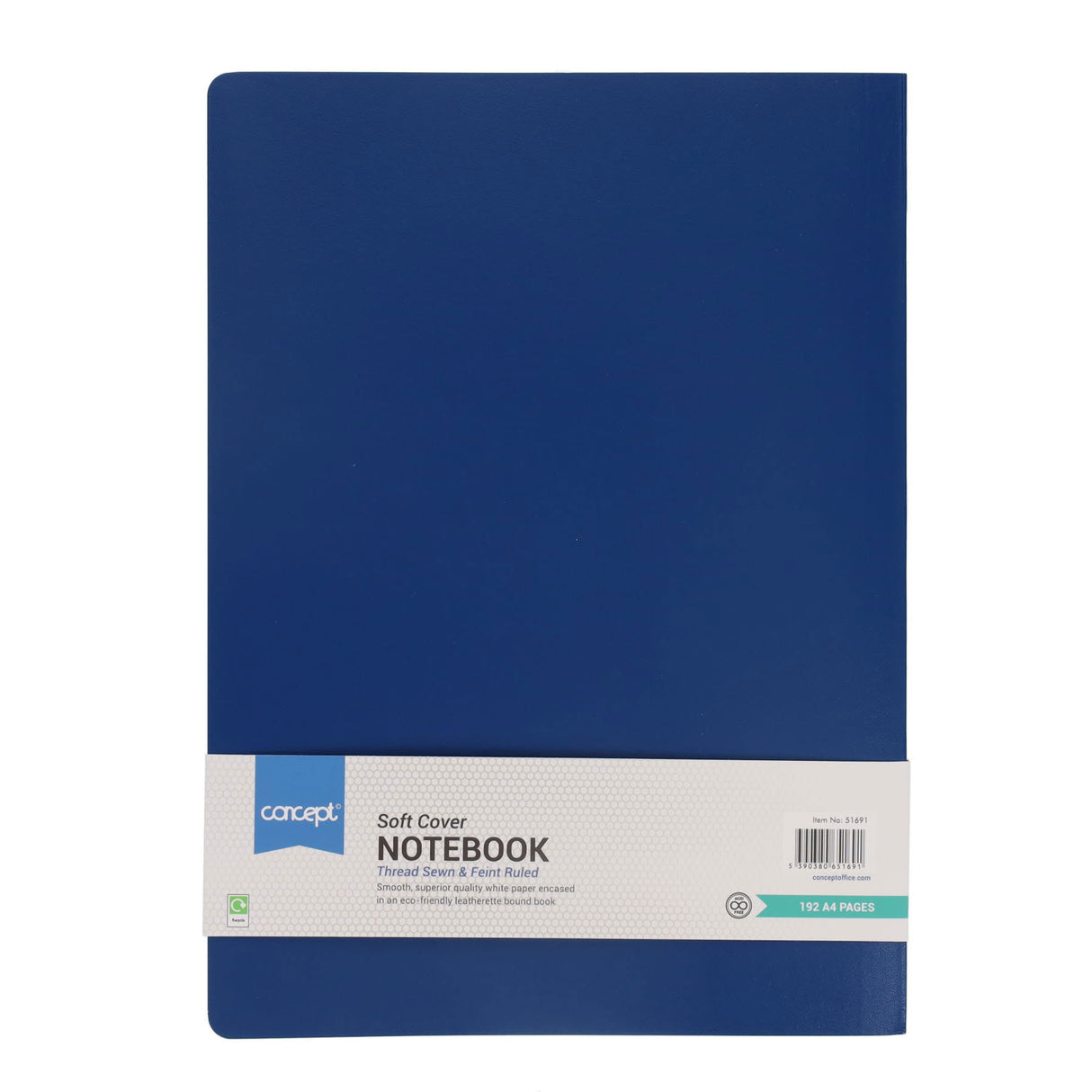 Concept A4 Soft Cover Notebook - 192 Pages - Blue