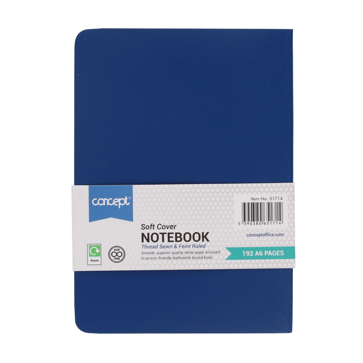 Concept A6 Soft Cover Notebook - 192 Pages - Blue