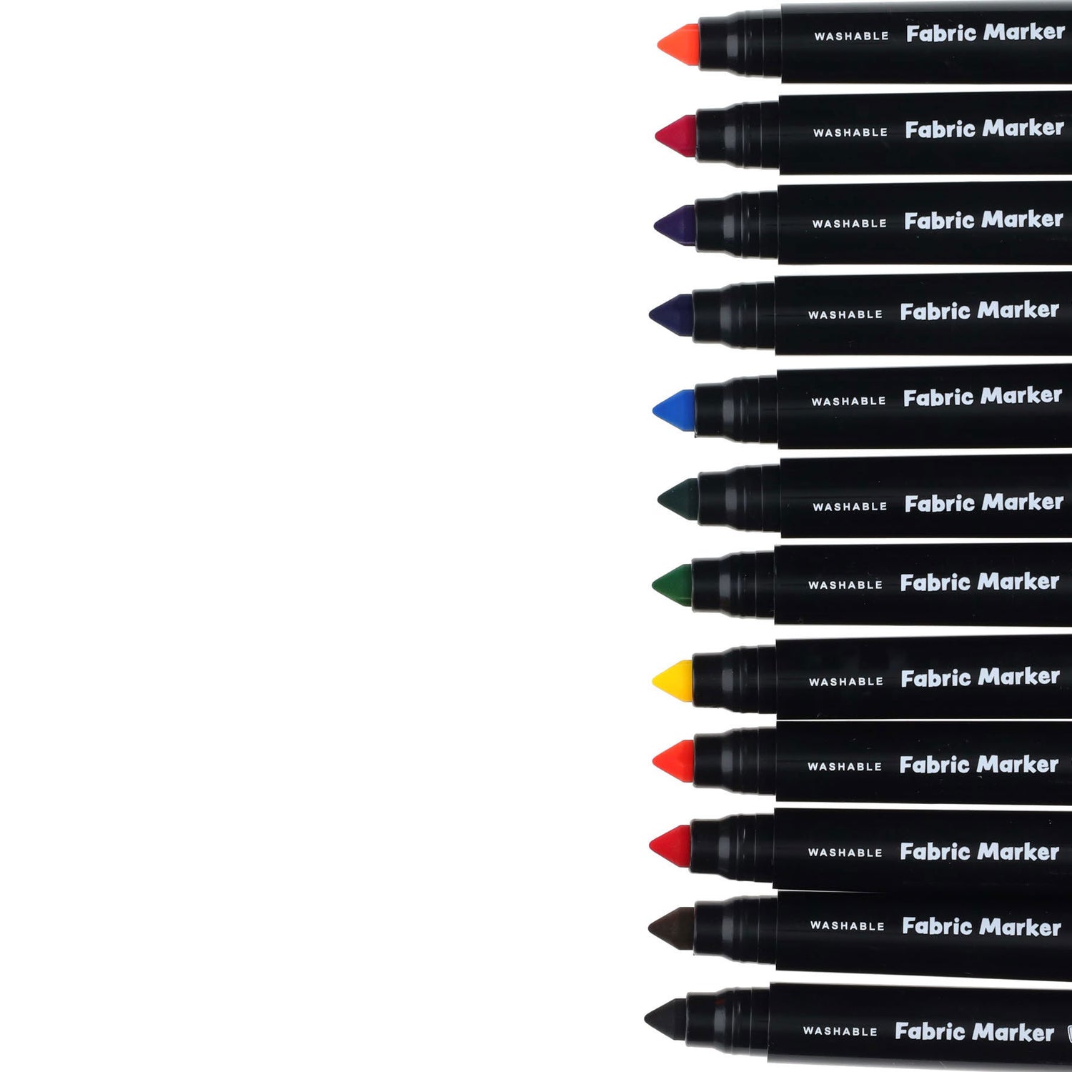 World of Colour Washable Fabric Markers - Pack of 12