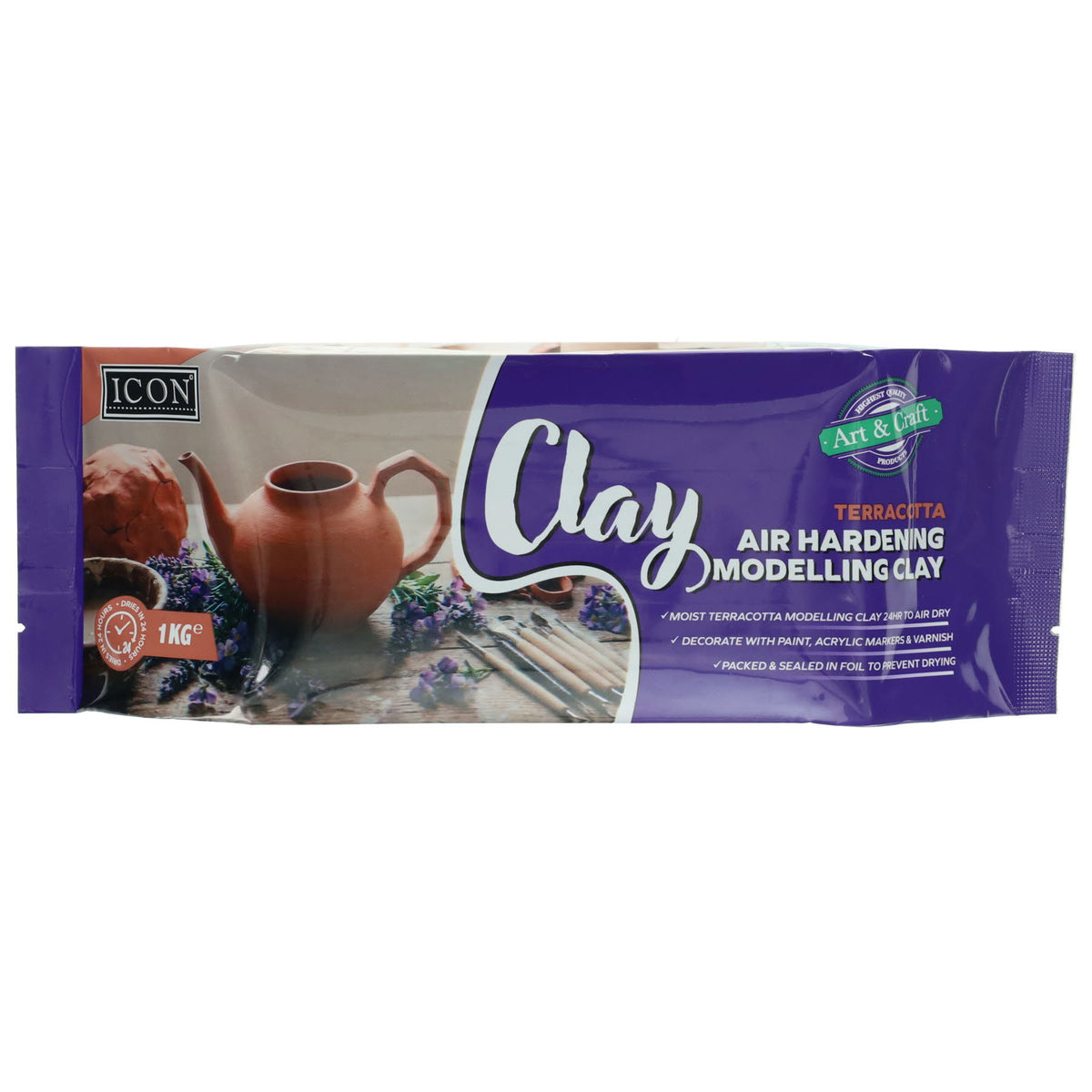 Icon Air Hardening Modelling Clay - Terracotta - 1kg