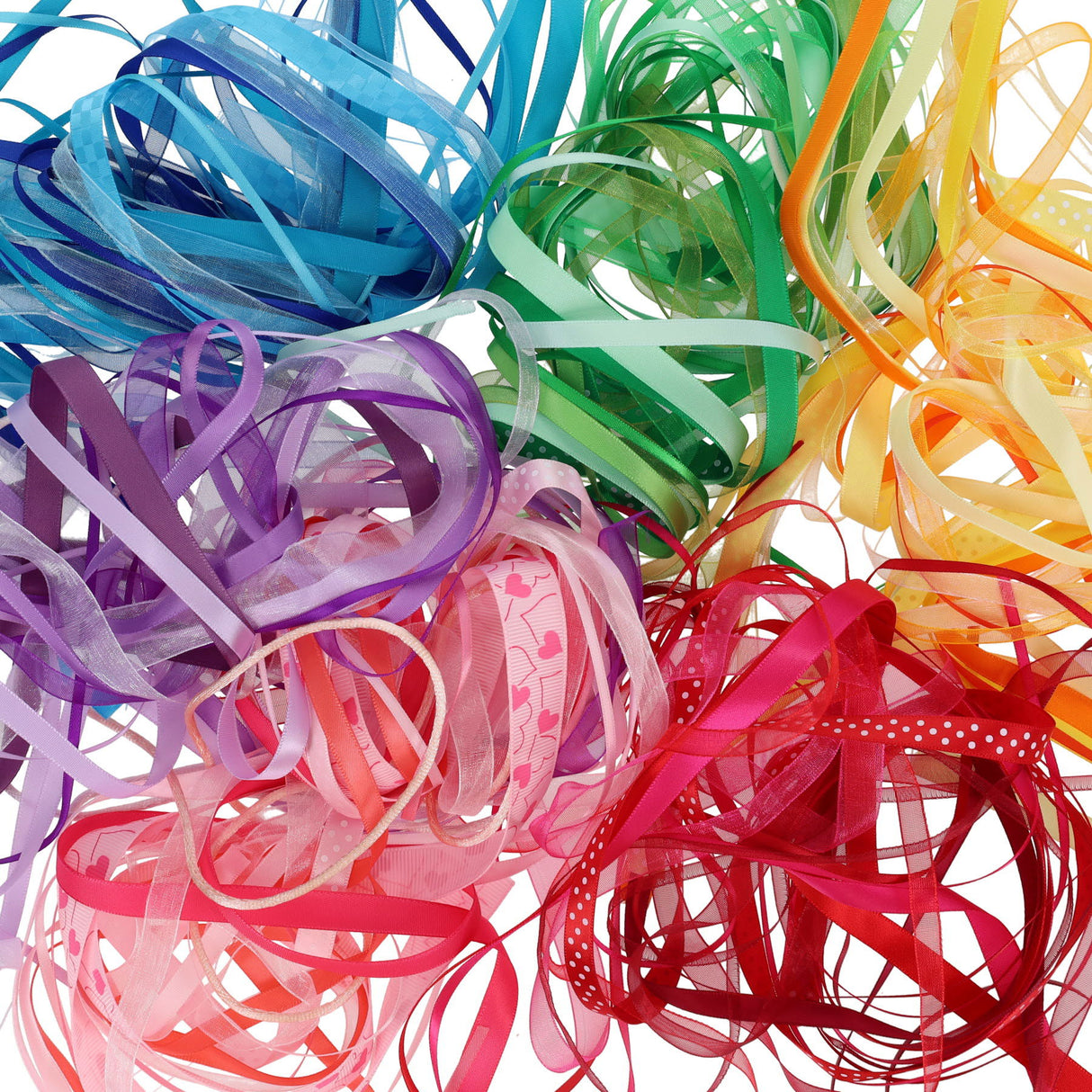 Crafty Bitz Silky Ribbons - 10m - Yellow & Orange