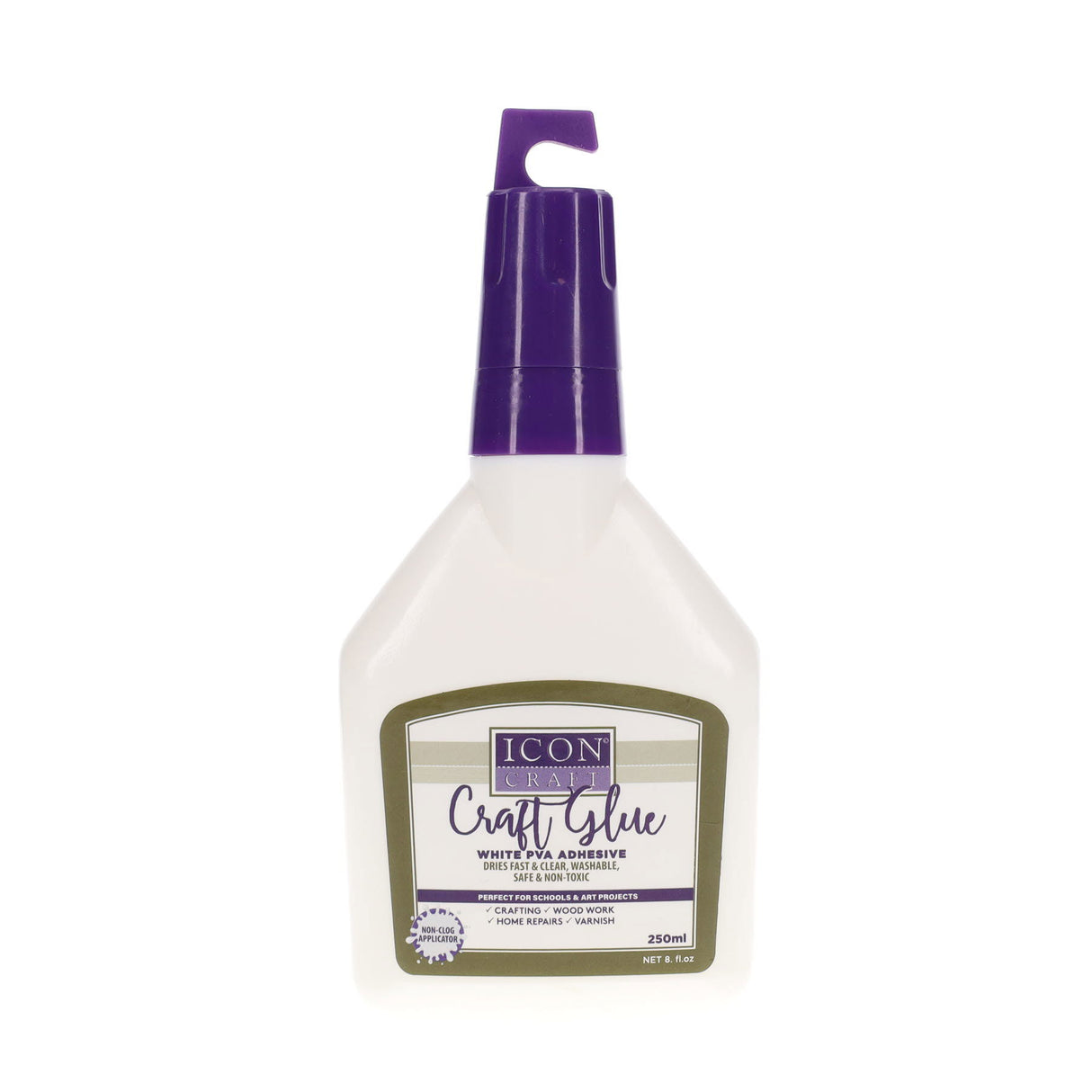 Icon PVA Art & Craft Glue - Fast Drying, Clear & Washable - 250 ml