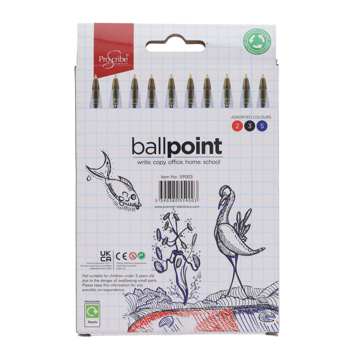 Pro:Scribe Ballpoint Pens - Wallet of 10