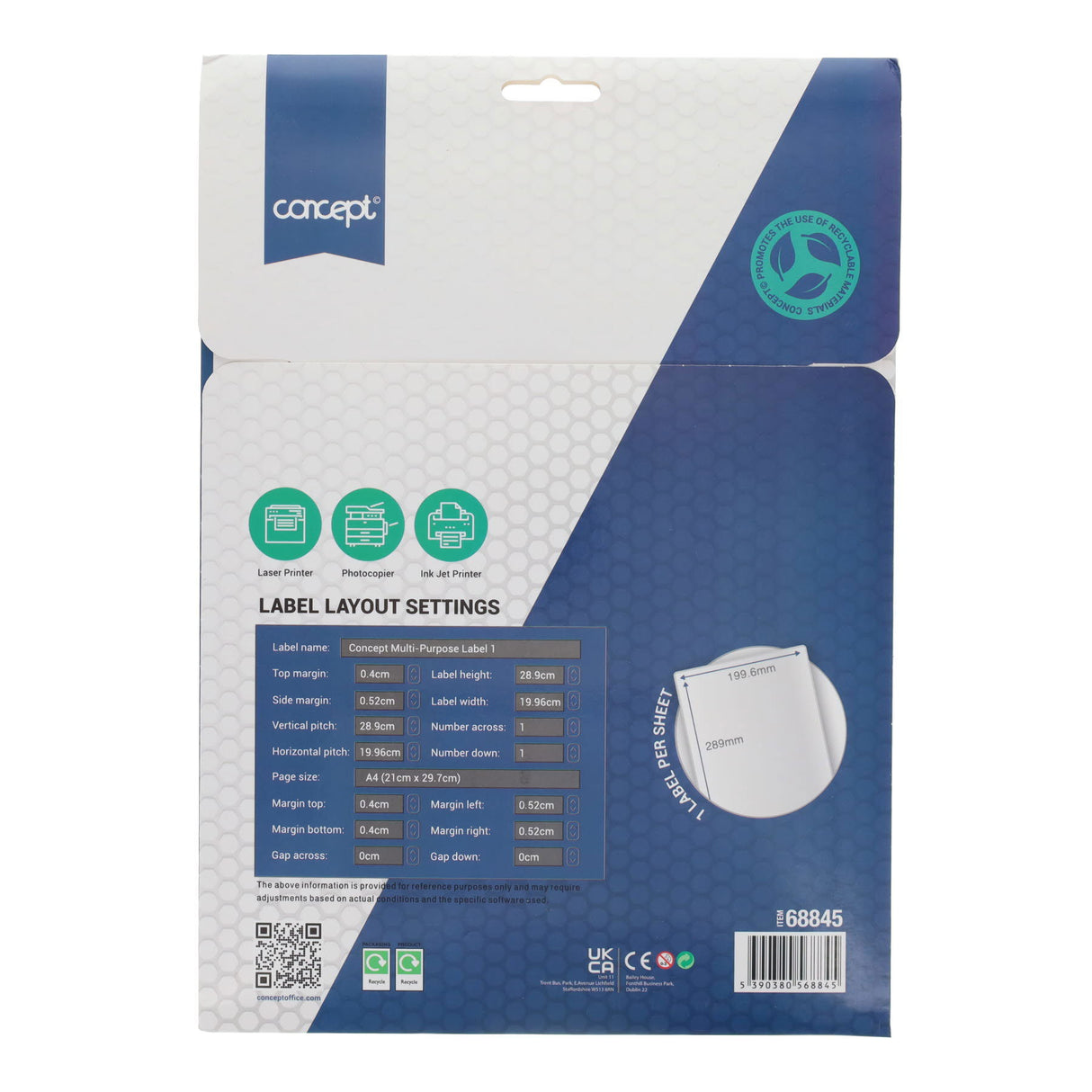 Pro:Form Self Adhesive Multipuprose Labels - 199x289mm - 25 Sheets