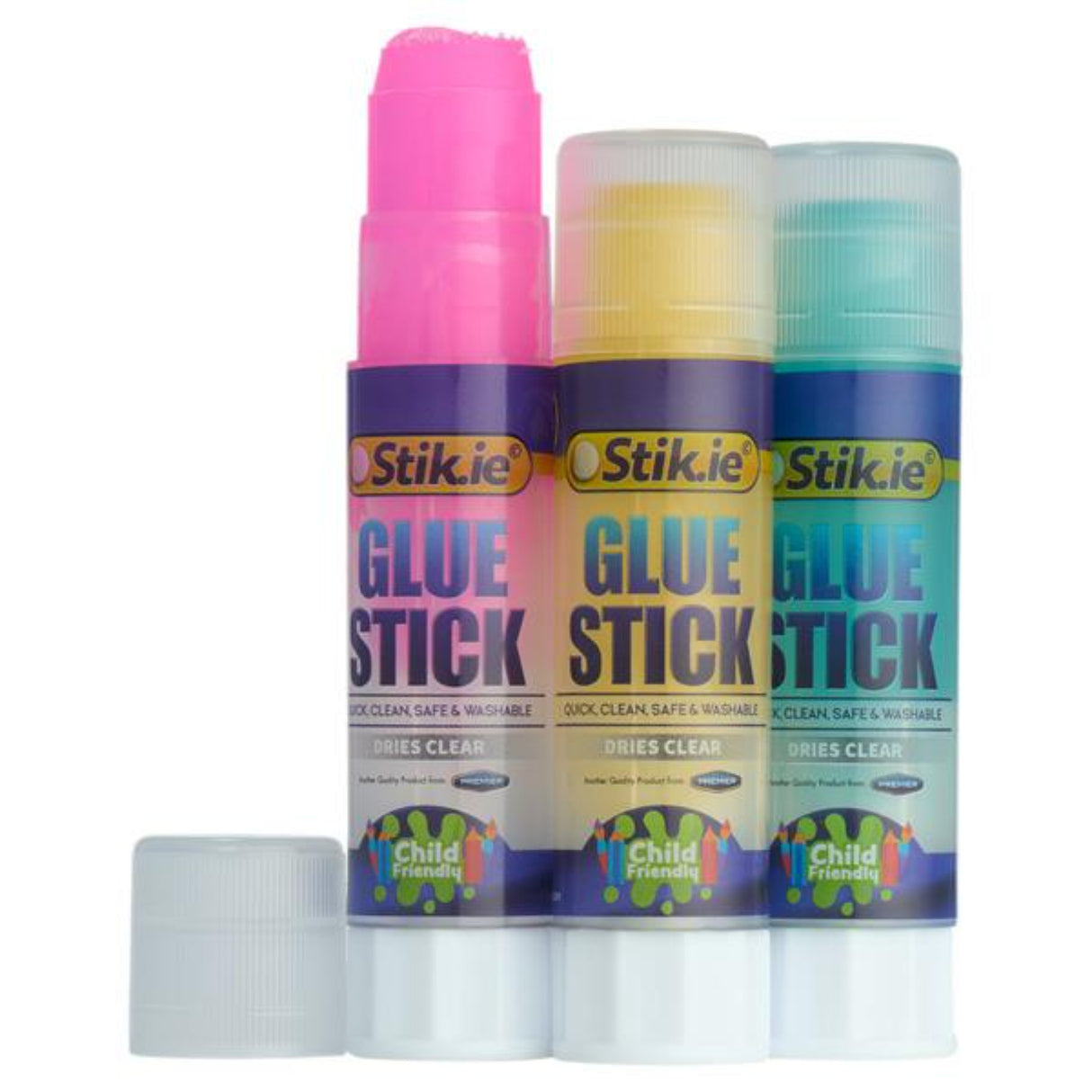 Stik:ie Coloured Transparent Glue Stick - 10g - Box of 24