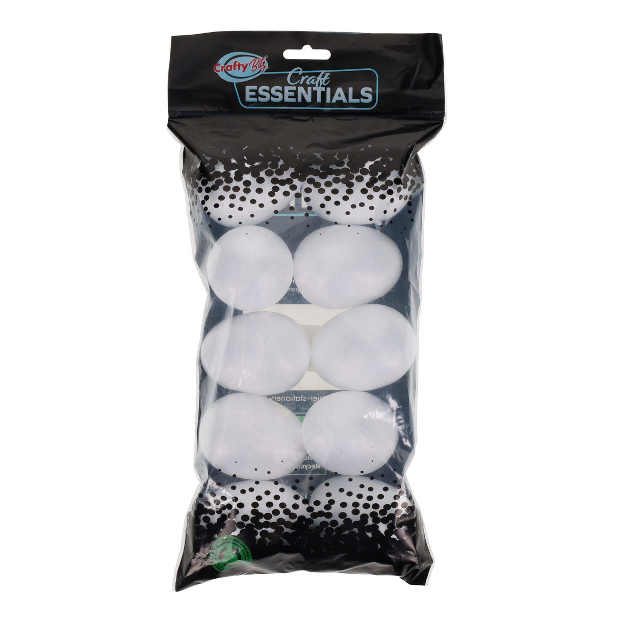 Crafty Bitz Polyestyrene Eggs - 7cm - Pack of 10