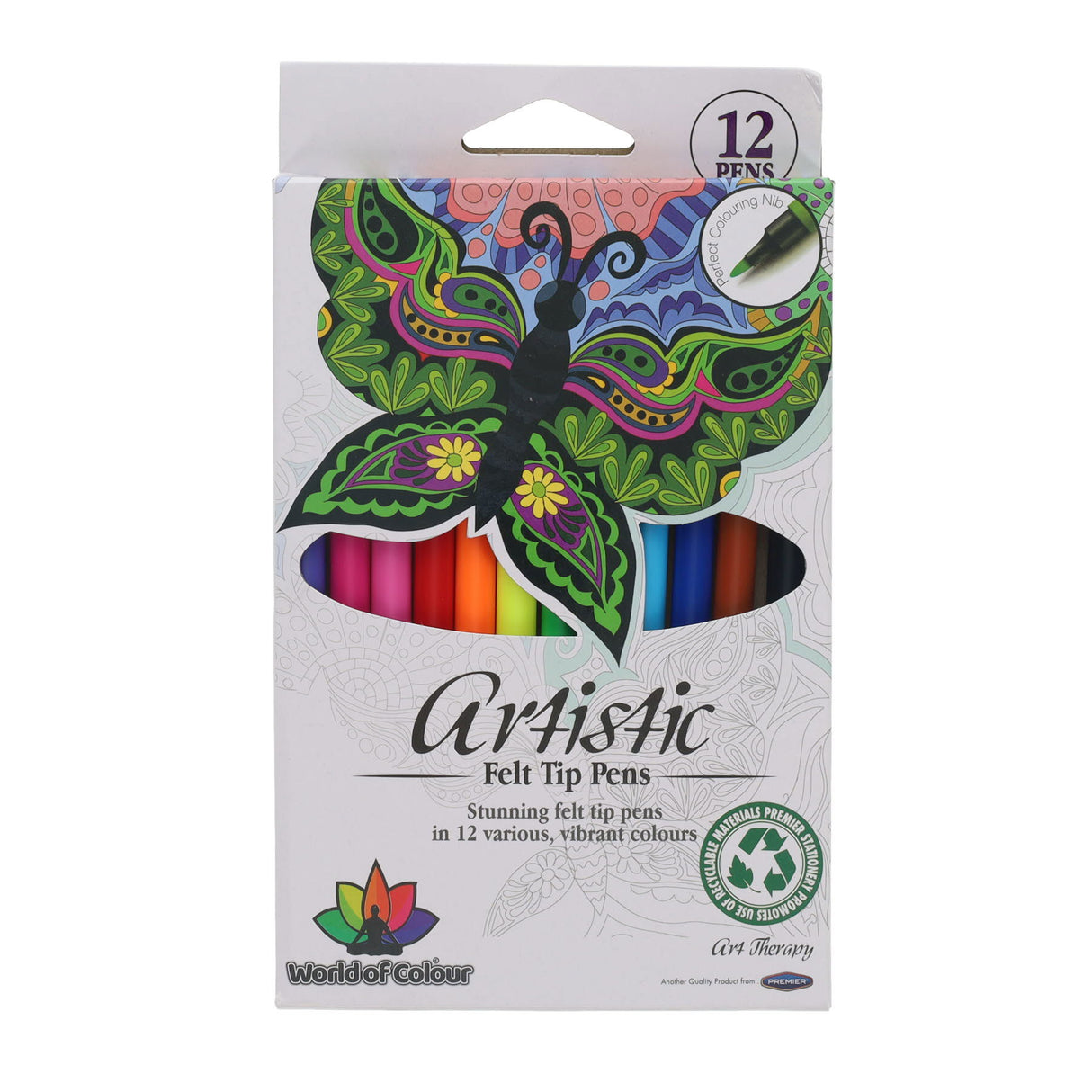 World of Colour Artistic Felt Tip Pens - Box of 12
