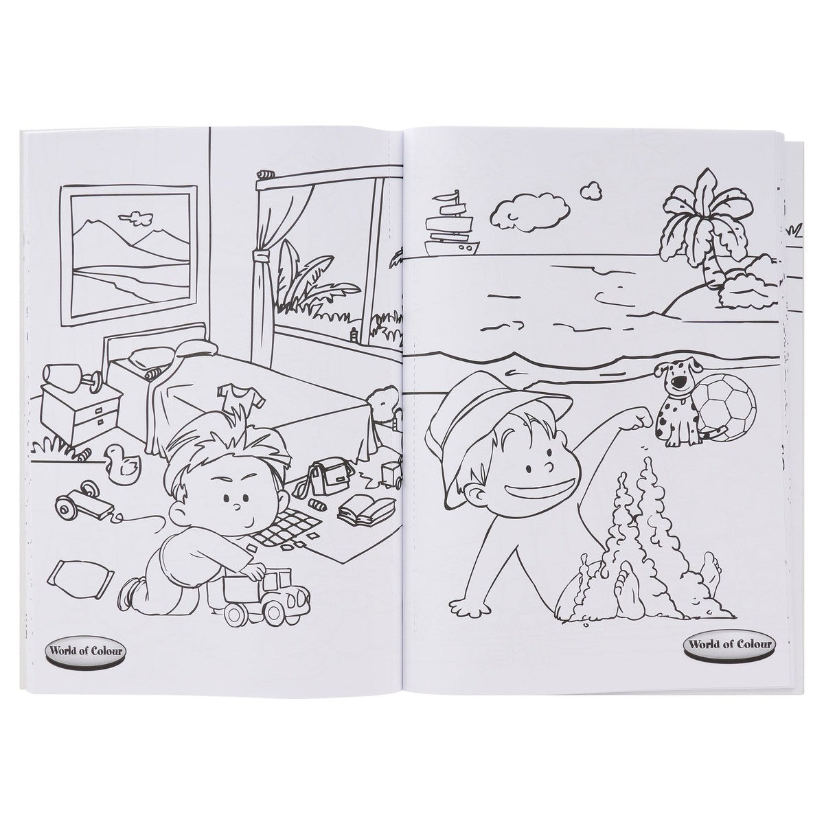 World of Colour A4 Perforated Colour Me Colouring Book - 48 Pages - Holiday Adventures