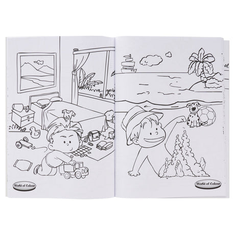 World of Colour A4 Perforated Colour Me Colouring Book - 48 Pages - Holiday Adventures-Kids Colouring Books-World of Colour|StationeryShop.co.uk