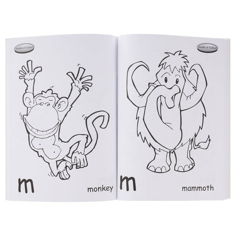 World of Colour A4 Perforated Colour Me Colouring Book - 96 Pages - Alphabet Fun 1