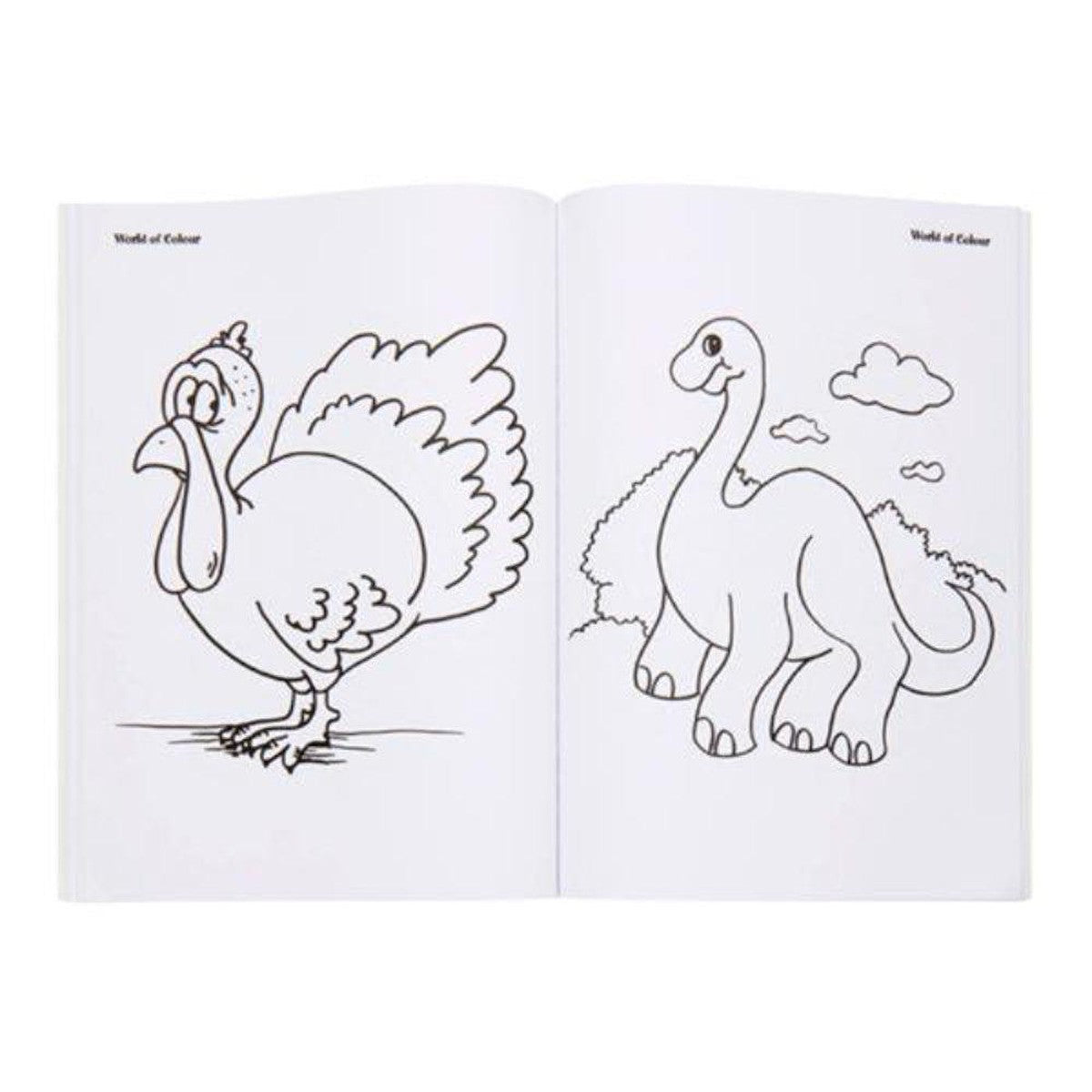 World of Colour A4 Perforated Colour Me Colouring Book - 96 Pages - Cute Animals
