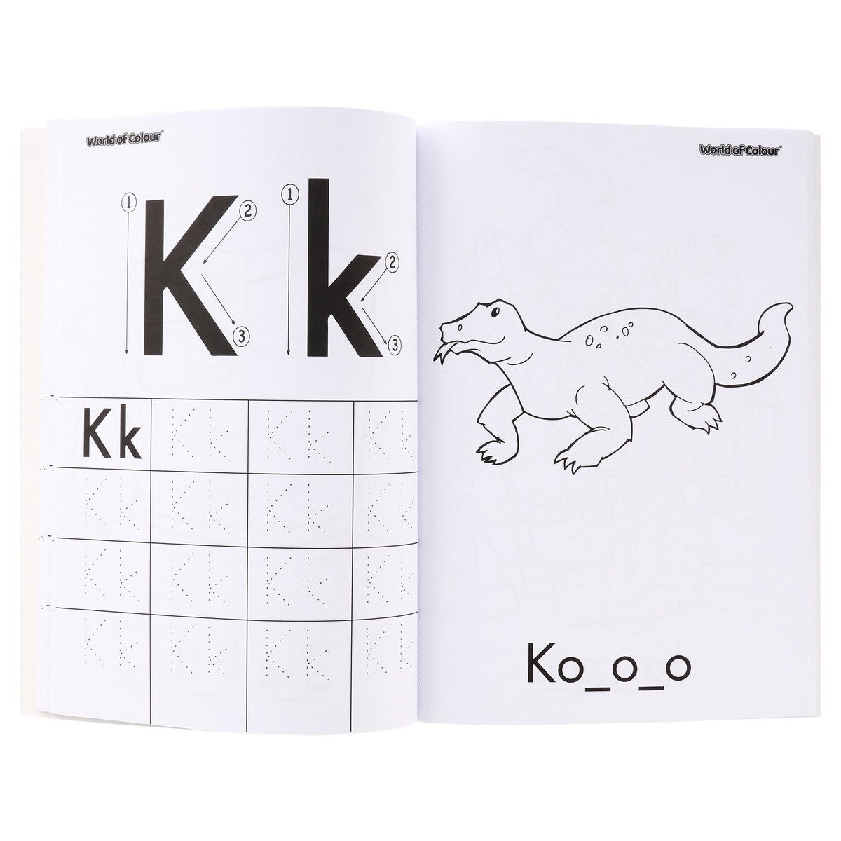 World of Colour A4 Perforated Colour Me Colouring Book - 96 Pages - Learning Letters