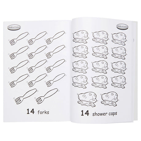 World of Colour A4 Perforated Colour Me Colouring Book - 96 Pages - Number Fun
