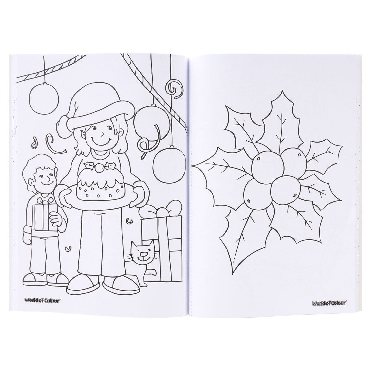 World of Colour A4 Perforated Colouring Book - Festive Fun - 96 Pages - Christmas