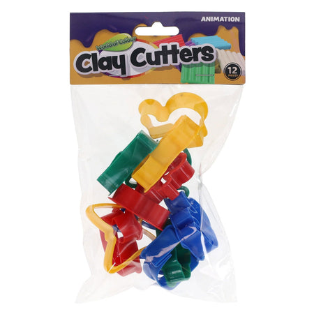 World of Colour Clay Cutters - Animation - Pack of 12-Sculpting Equipment- Buy Online at Stationery Shop UK