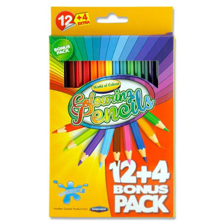World of Colour Colouring Pencils - Bonus Pack of 12+4-Colouring Pencils-World of Colour|StationeryShop.co.uk