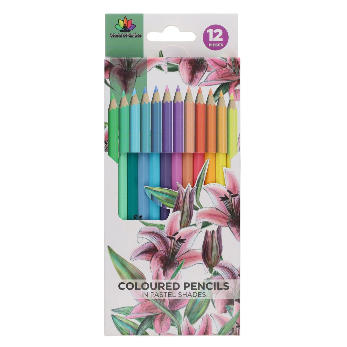 World of Colour Colouring Pencils - Pastel - Pack of 12-Colouring Pencils-World of Colour|StationeryShop.co.uk