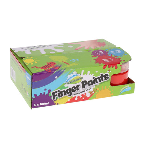 World of Colour Finger Paints 100ml - Pack of 6-Paint Sets-World of Colour|StationeryShop.co.uk
