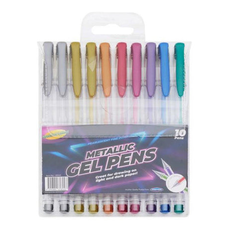 World of Colour Metallic Gel Pens - Pack of 10-Gel Pens-World of Colour|StationeryShop.co.uk