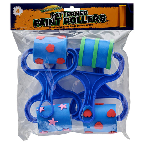 World of Colour Patterned Paint Rollers - Pack of 4-Daubers & Blenders-World of Colour|StationeryShop.co.uk