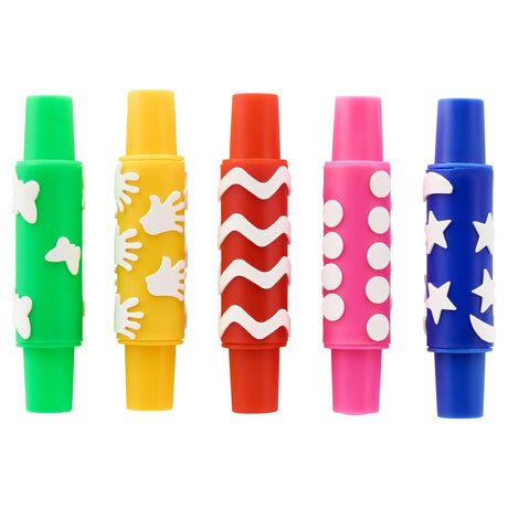 World of Colour Patterned Rolling Pins - Pack of 5-Daubers & Blenders-World of Colour|StationeryShop.co.uk