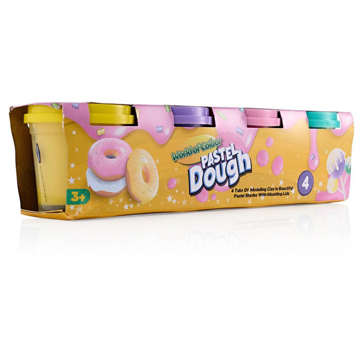 World of Colour Play Dough Pots with Mould lid - Pastel - Pack of 4