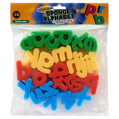 World of Colour Sponge Alphabet - Lower Case - Pack of 26-Daubers & Blenders-World of Colour|StationeryShop.co.uk