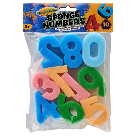 World of Colour Sponge Numbers - Pack of 10-Daubers & Blenders-World of Colour|StationeryShop.co.uk