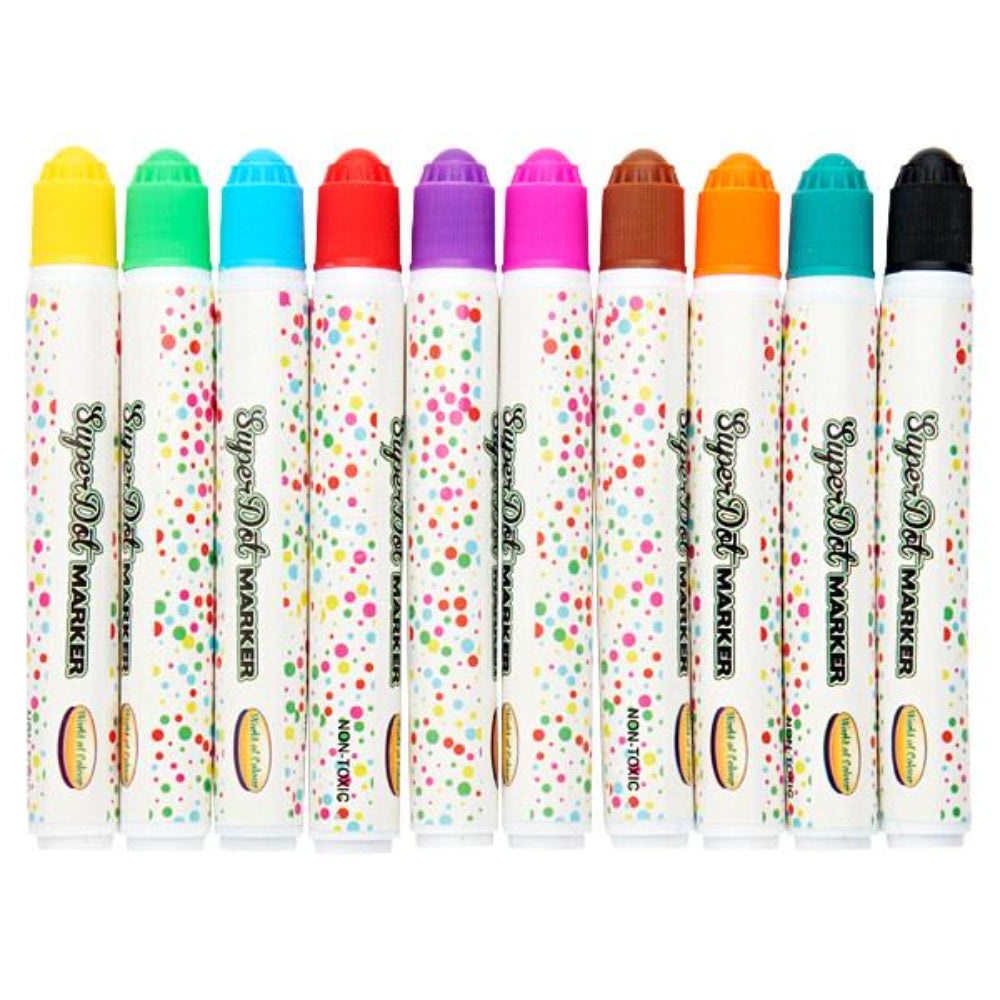 World of Colour Super Dot Markers - Pack of 10-Markers-World of Colour|StationeryShop.co.uk