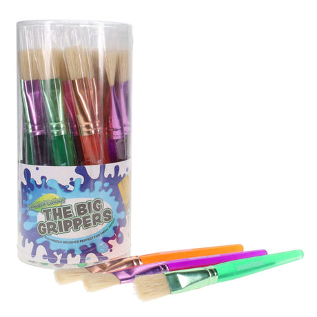World of Colour The Big Grippers Paint Brush - Flat Head - Tub of 30-Paint Brushes-World of Colour|StationeryShop.co.uk