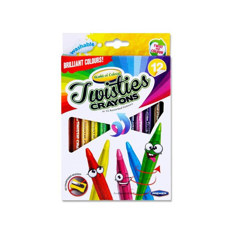 World of Colour Twisties Crayons - Pack of 12-Crayons-World of Colour|StationeryShop.co.uk