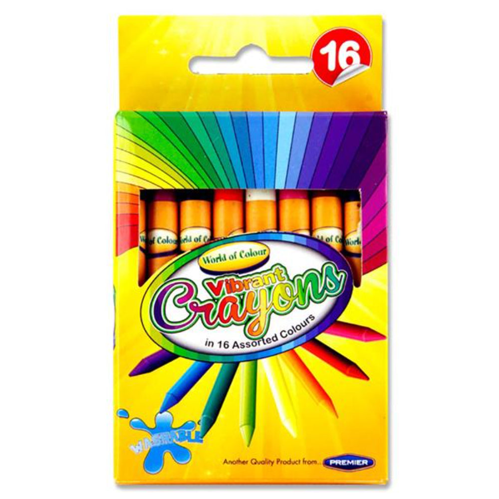 World of Colour Wax Crayons - Box of 16-Crayons-World of Colour|StationeryShop.co.uk