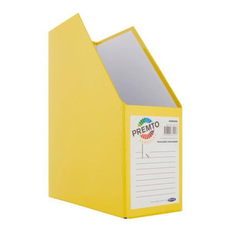 Premto Magazine Organiser - Made of Heavy Duty Cardboard - Sunshine Yellow-Magazine Organiser-Premto|StationeryShop.co.uk