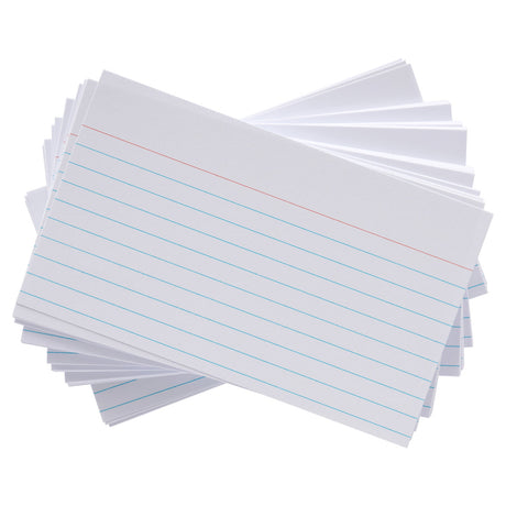 Premier Office 5 x 3 Ruled Record Cards - White - Pack of 100