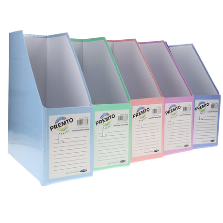 Premto Multipack | Pastel Magazine Organisers - Made of Heavy Duty Cardboard- Pack of 5