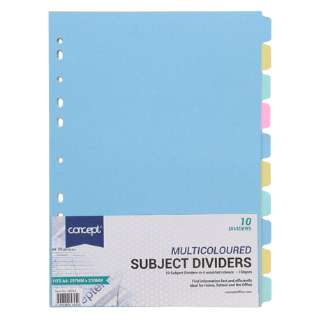 Concept Subject Dividers - 150 gsm - 10 Tabs