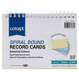 Premier Office 6x4 Spiral Ruled Index Cards - Colour - 50 Cards