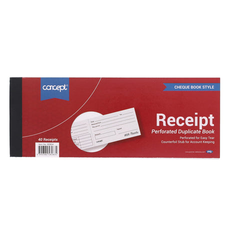 Concept 3x8 Cash Receipt Book