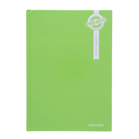 Premto A5 Page A Day Academic Diary 2024-2025 - Caterpillar Green