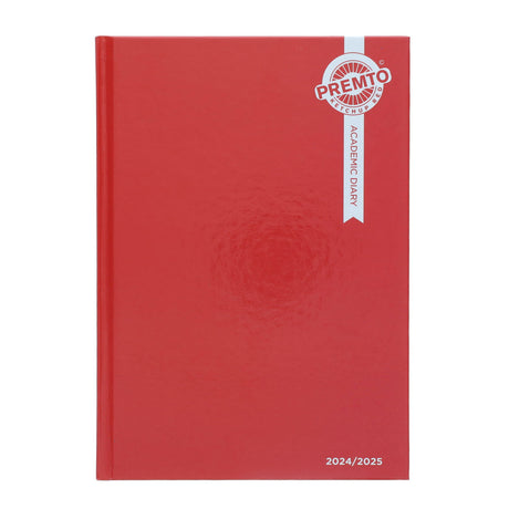 Premto A5 Page A Day Academic Diary 2024-2025 - Ketchup Red