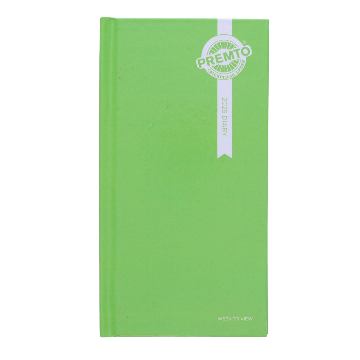 Premto 2025 Slim Pocket Diary - Week To View - Caterpillar Green